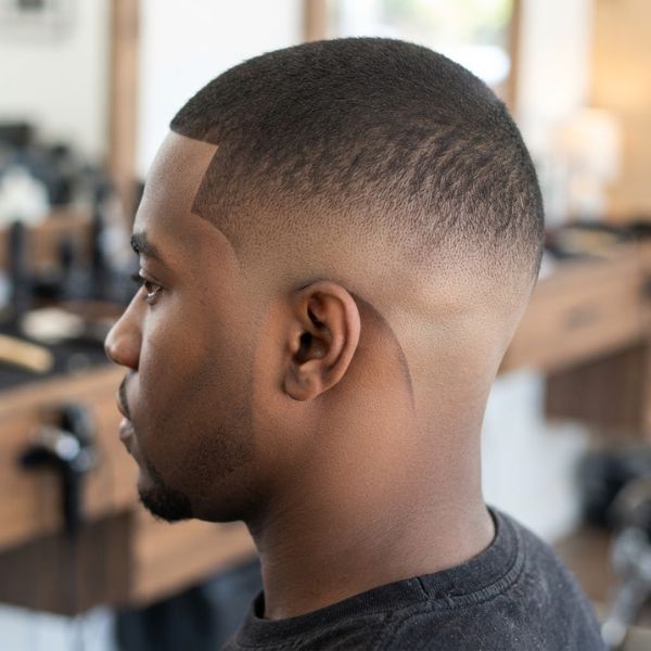 Buzz Cut with High Fade and Lineup