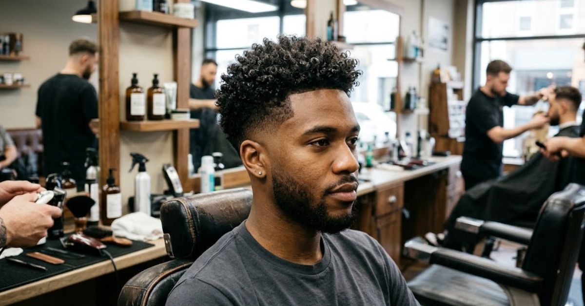 Mid Fade Curly Hair