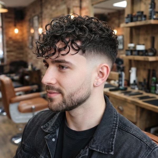 Mid Fade with Defined Curls
