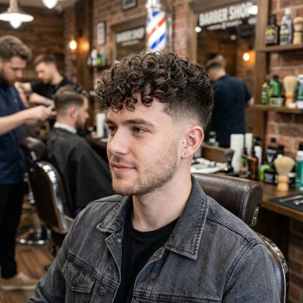 Mid Fade with Natural Curls