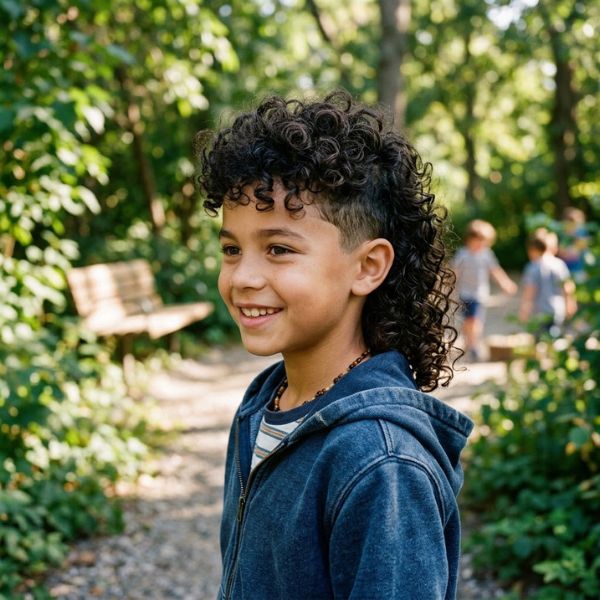 Mullet Kids with Natural Curls and Soft Sides