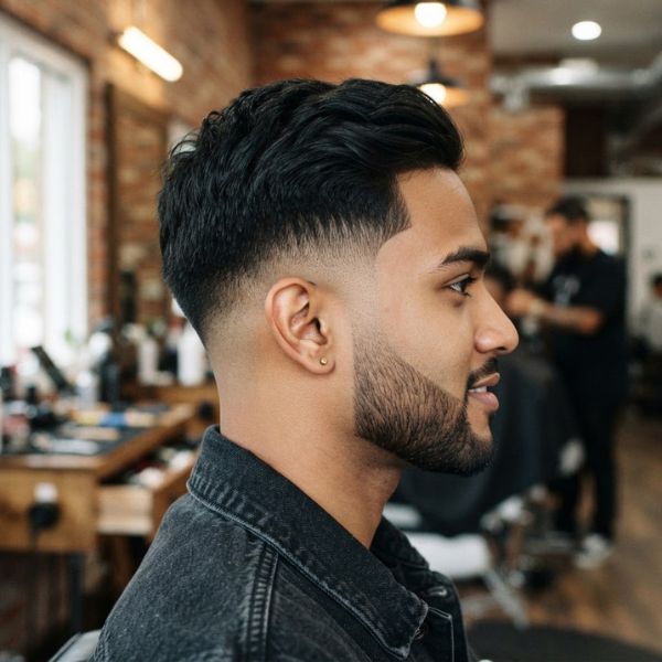 Short Burst Fade with Beard