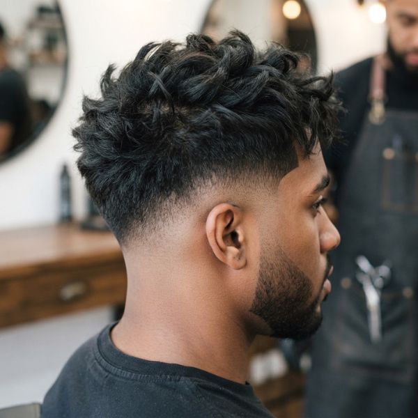 Short Burst Fade with Textured Top