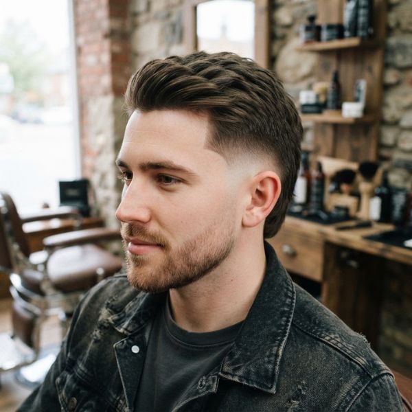 Skin Fade Mullet with Natural Hairline